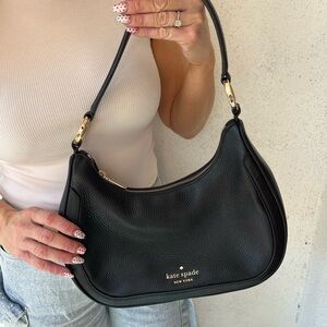 Kate Spade Black Pebbled Leather Hobo Bag NWOT